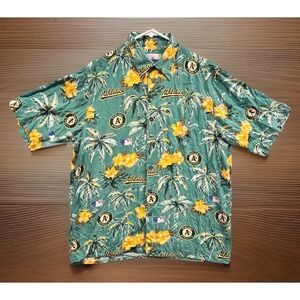 Reyn Spooner Oakland A's Athletics Hawaiian Shirt Mens M Floral Aloha Baseball